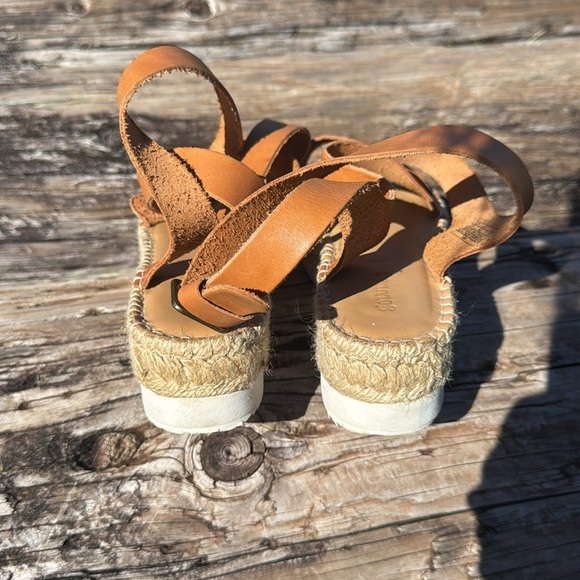 SOLUDOS Anthropologie Olympia Espadrille Flatphorm platform Sandal Tan Size 9.5 - Picture 7 of 12